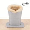 Plush Lined Eyeglasses Holder PU Anti Scratch Glasses Storage   for Sunglasses Silver
