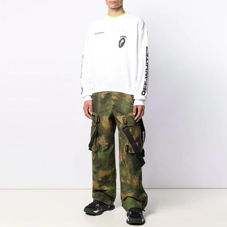 Off-White Splitted Arrows Over Crewneck White / Black Men Tops OMBA035E19D250100110