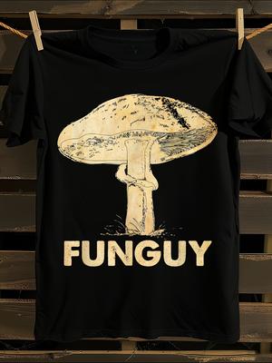 Funguy Funny Mushroom & Fungus Graphic T-Shirt Mens Tshirt Womens Tshirts with Letters Print Short Sleeves T-Shirt Casual Street Tee Shirt Top
