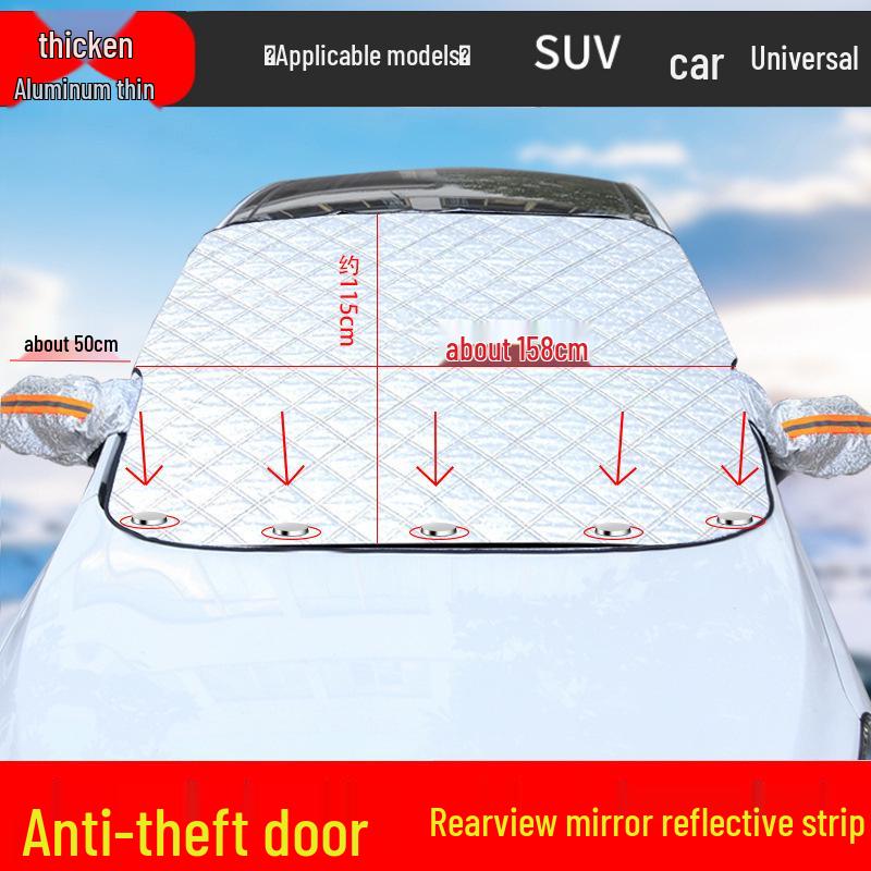 Magnetic Car Windshield Snow & Sun Cover: Dustproof, Heat-Insulating Half Sunshade
