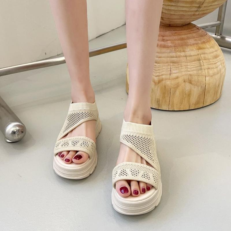 Platformové sandály Dámské Léto 2022 Módní Boty s otevřenou špičkou Dámské Síťované Nazouvací Pohodlné Párty Sandály