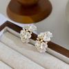 Elegant Rhinestone Beaded Flower Tassel Earrings for Women - Delicate Forest-Inspired Ear Studs