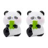2 Stück Mini-Panda-Figuren Niedliche Harz-Panda-Statuen DIY Miniatur-Panda-Kuchenaufsätze für Feengarten Mikro-Moos-Landschaft Büro Heim Schreibtisch Dekoration