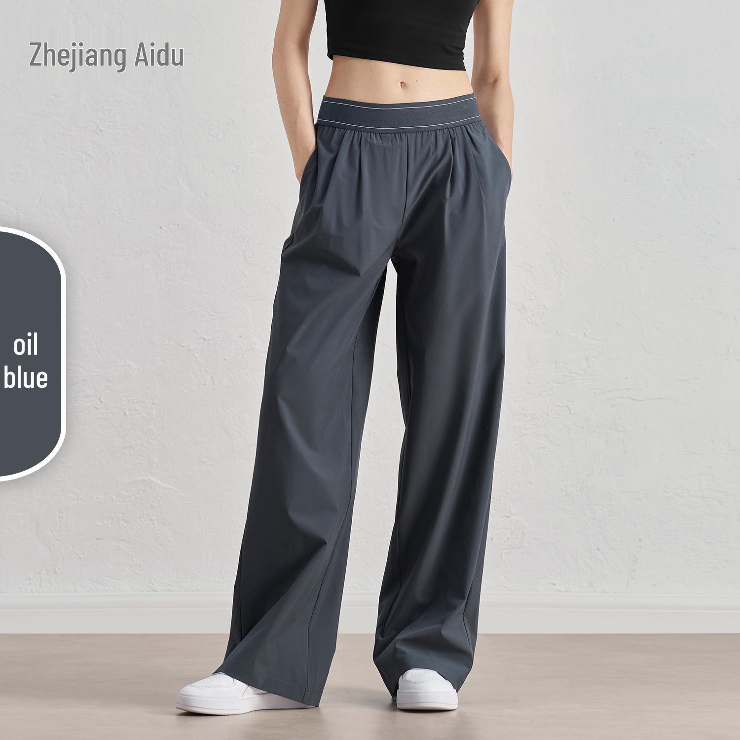 

Women s High Waist Wide Leg Yoga Pants – Casual Woven Sports Trousers with Slimming Design S
