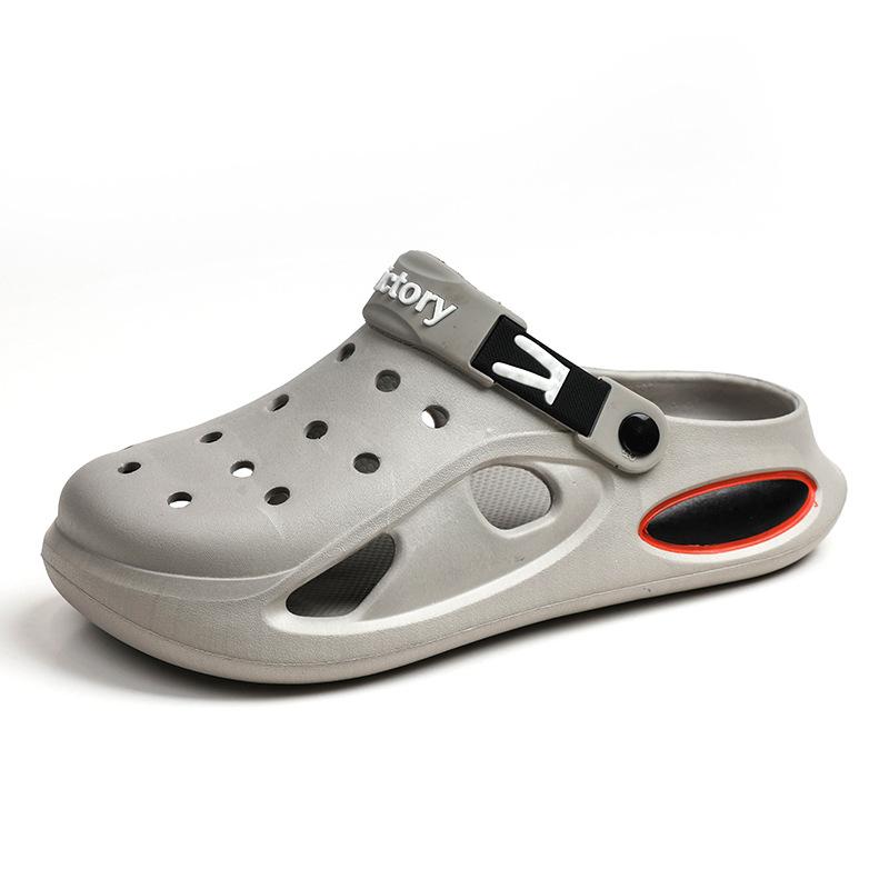 Thick-Soled Wear-Resistant Hole Shoes Men'S Garden Beach Sandals Wear Casual Trend Bag Head Slippers Men