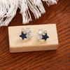 Exquisite Und Schlichte Sternbesetzte Diamant-Steckohrringe, Leichter Luxus Hochwertige Jeansblaue Temperament-Ohrringe Für Damen