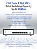 XikeStor 9 Port PoE Hub WEB Management Switch PoE Power 8 Port 1 Port 10G Security Security Camera AP VLAN Aggregation Splitter Hub Support 2.5G +