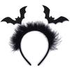 Creative Bat Hair Hoop Halloween Headband Black Headwear with Bat Decor All-match for Music Festivals School Plays
