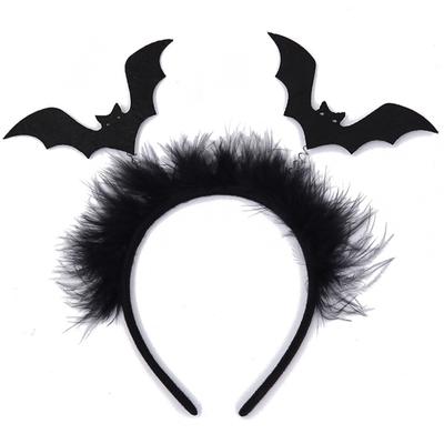 Creative Bat Hair Hoop Halloween Headband Black Headwear with Bat Decor All-match for Music Festivals School Plays