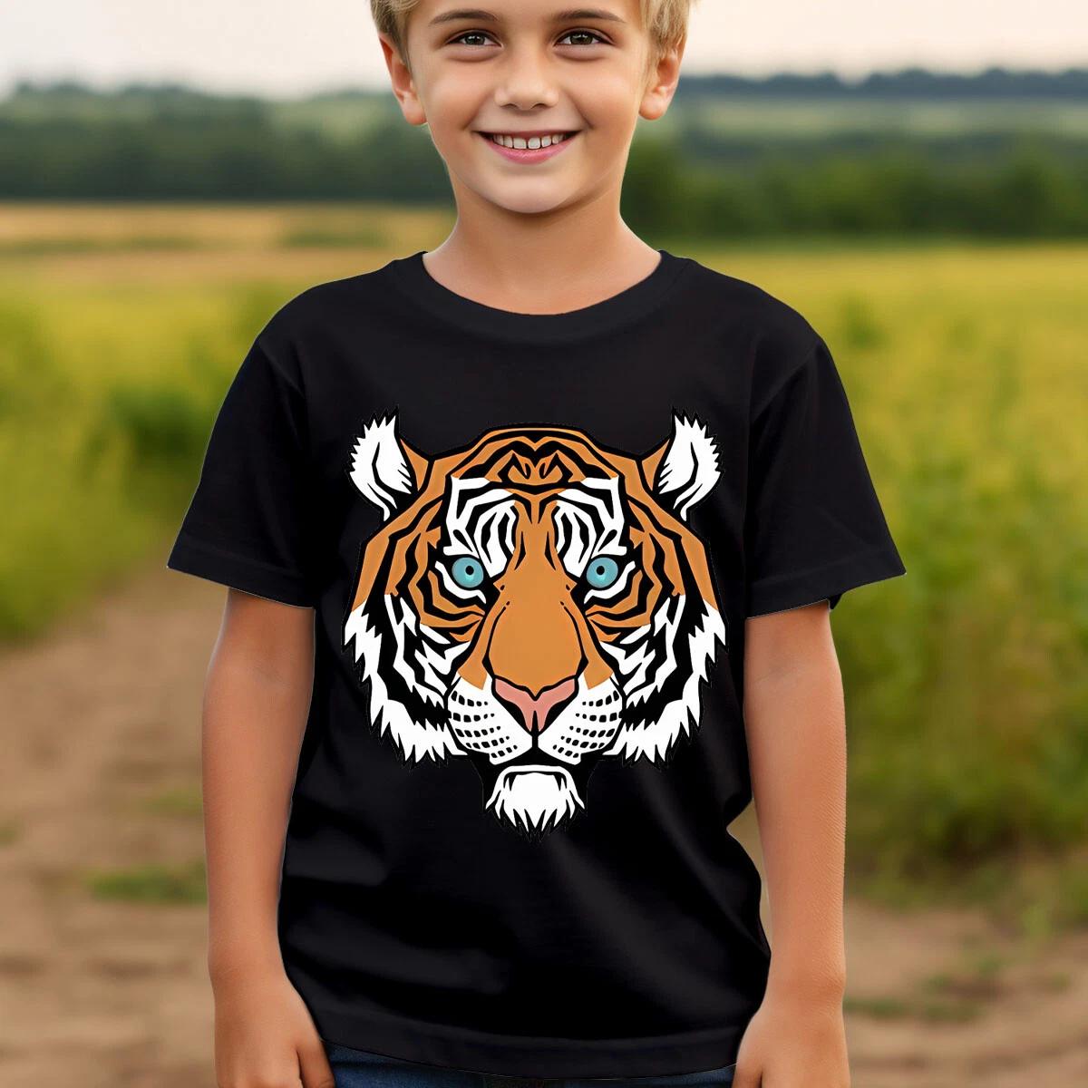 Tiger Head Graphic T-Shirt Unisex Casual Tee Wild Animal Design Bold Edgy #T490 2XL