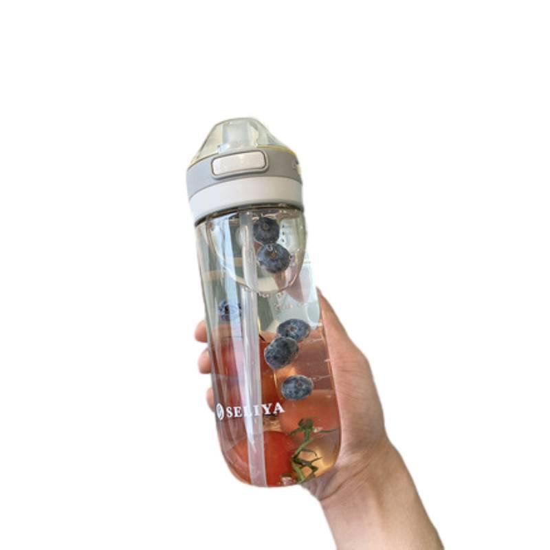 Elegant And Stylish Ins Wind Adult Pregnant Women's Simple Outdoor Sports Strap Straw High Temperature Resistant Plastic Cup Seal 500ml 650ml