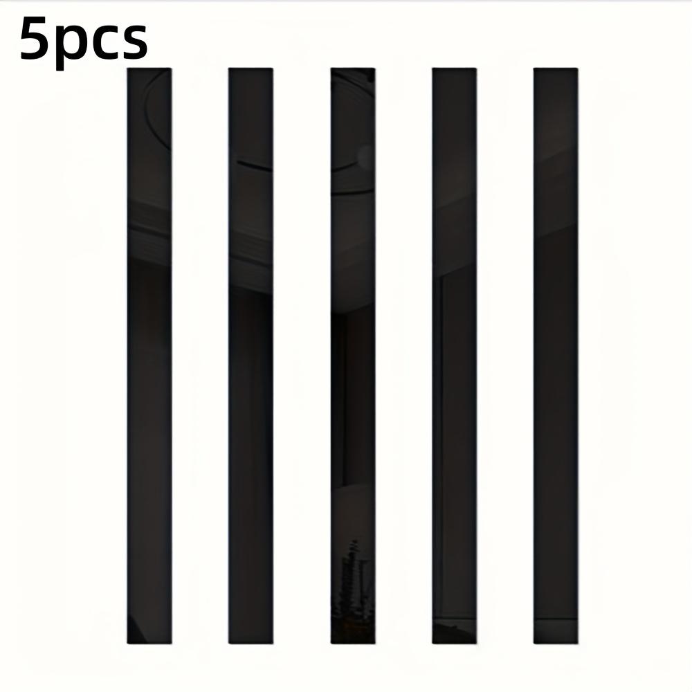 5PCS 1mx2cm Strip Mirror Wall Sticker Acrylic Self-adhesive Waist Line for Living Room TV Background Beautiful Seam Decorative S