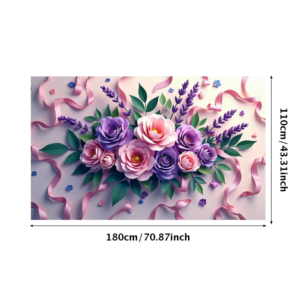 Peony Rose Flower Banner Backdrop Spring Outing Wedding Decor Photography Background Party Decoration Event Photo Shoot Supplies