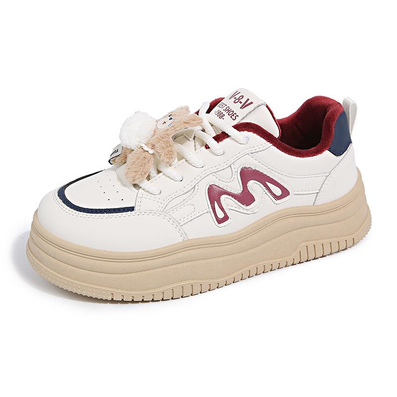 ins Korean version of the new velvet board shoes for women's 2025 winter student sports thick-soled warm casual shoes Y9926-1