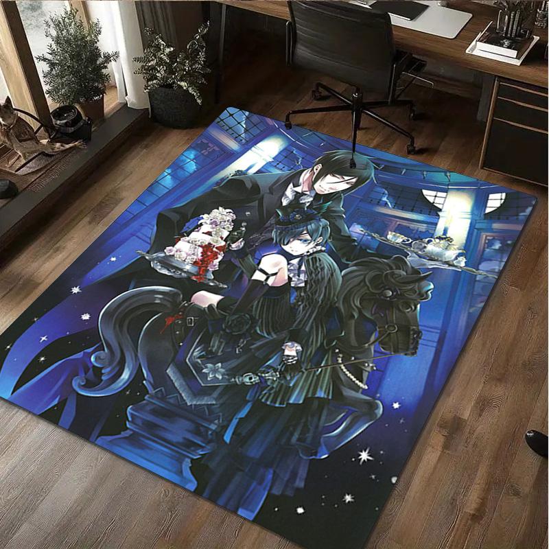 1Pc Black Butler Rug - home decoration Carpet For Living Room Bedroom Flooring Computer Chair Area Rug