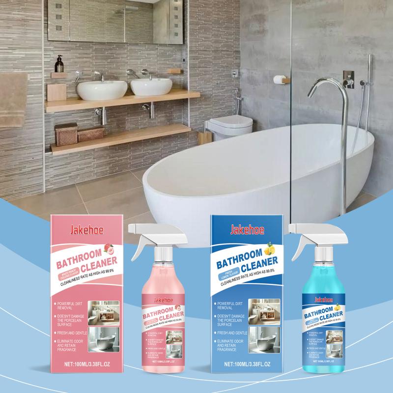 Descaling Spray for Bathroom 100ml Water Spot Remover for Shower Glass with Toilet Odor Eliminator and Bathtub Liquid Cleaner