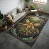 Vintage Feenpilz Sonne Mond Wirbel Himmel Blumiger Rand Rutschfester Teppich Cottagecore Hexe Waschbarer Innenraumteppich
