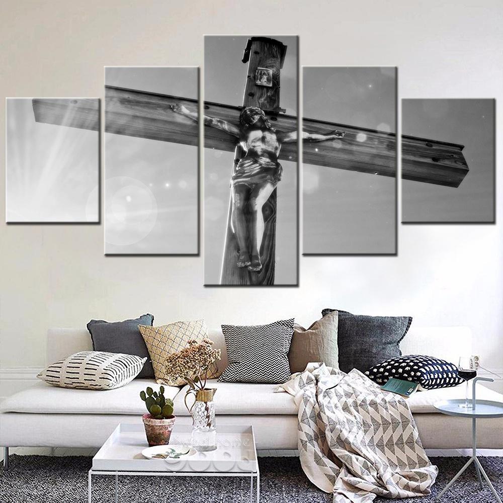 

5 Panels Canvas Wall Arts Poster Painting Home Decoration God Is Love Jesus Christian Artwork Living Room Picture Print Framed 20x35 20x45 20x55cm