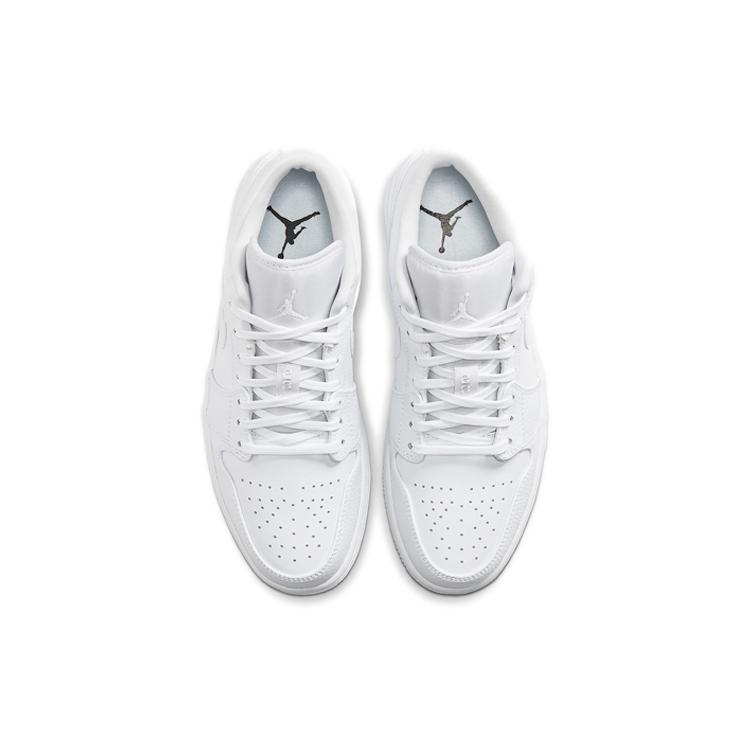 New JORDAN 1 Low Triple White Tumbled Leather 553558-130