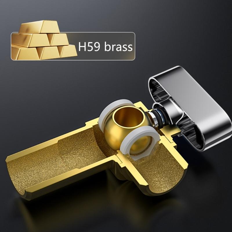 Brass Stop Valves for Kitchen Bathroom Use 1/2Inch Inlet and Outlet 1/4 Turn With Adapter for Hot and Cold Water Use