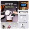 Wireless Charger 4 in 1 QI2 Fast Charging Dock Stand Night Light For Magsafe iPhone 16 15 14 Pro Max Airpods Pro 2-8 Apple Watch