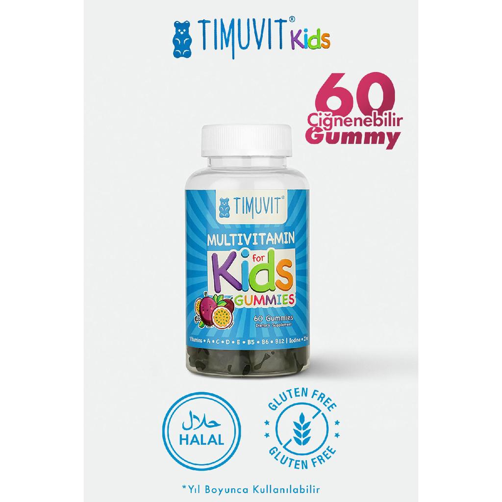 Multivitamin For Kids | Vitamin C, D3 And Zinc For Children 60 Delicious Chewable Gummy