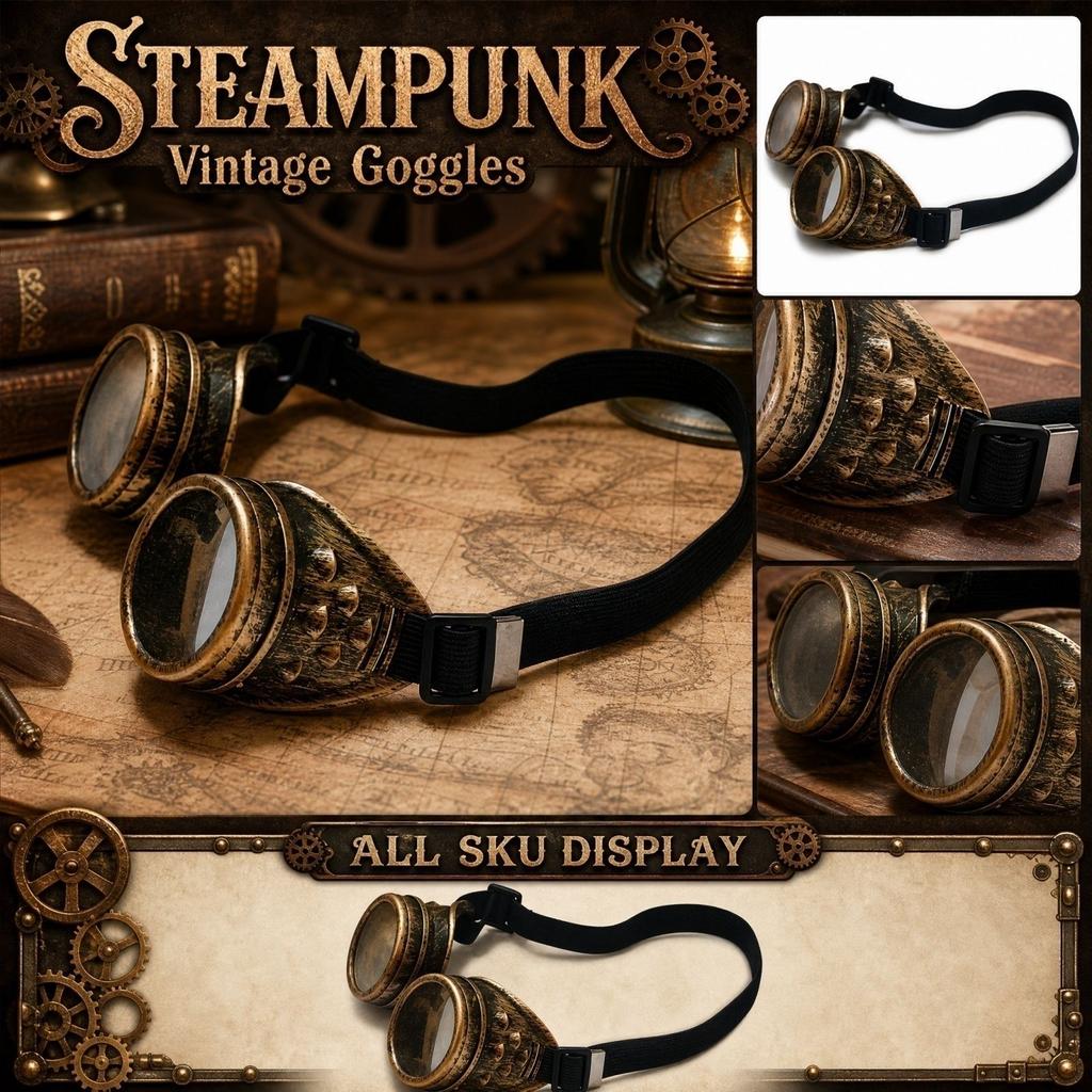 Steampunk Glasses Vintage Decorative Eyewear for Cosplay Accessories