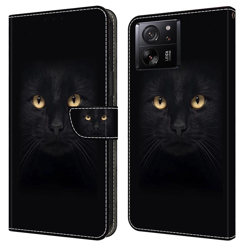 Protective Phone Cover for Xiaomi 13T Pro/13T Case Pattern Printing Leather Wallet Case