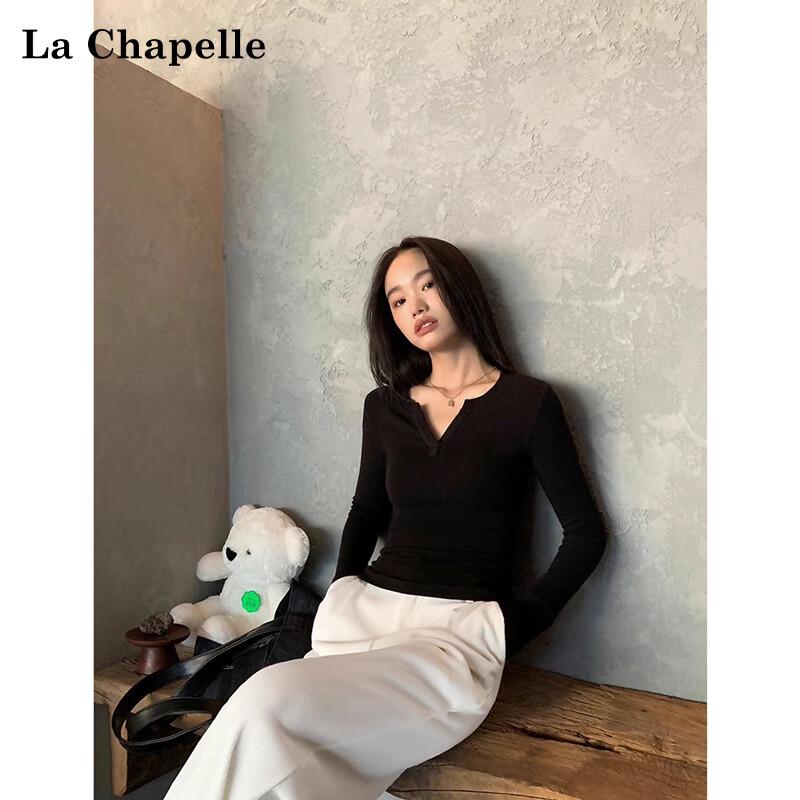 La Chapelle Women s V-Neck Slim Fit Base T-Shirt XL
