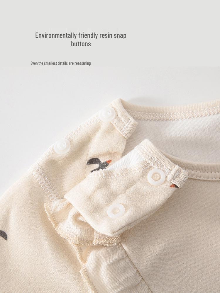 Newborn Baby Girl Onesie - Pure Cotton Spring/Autumn Full Moon Romper - 100 Days Stylish Outerwear