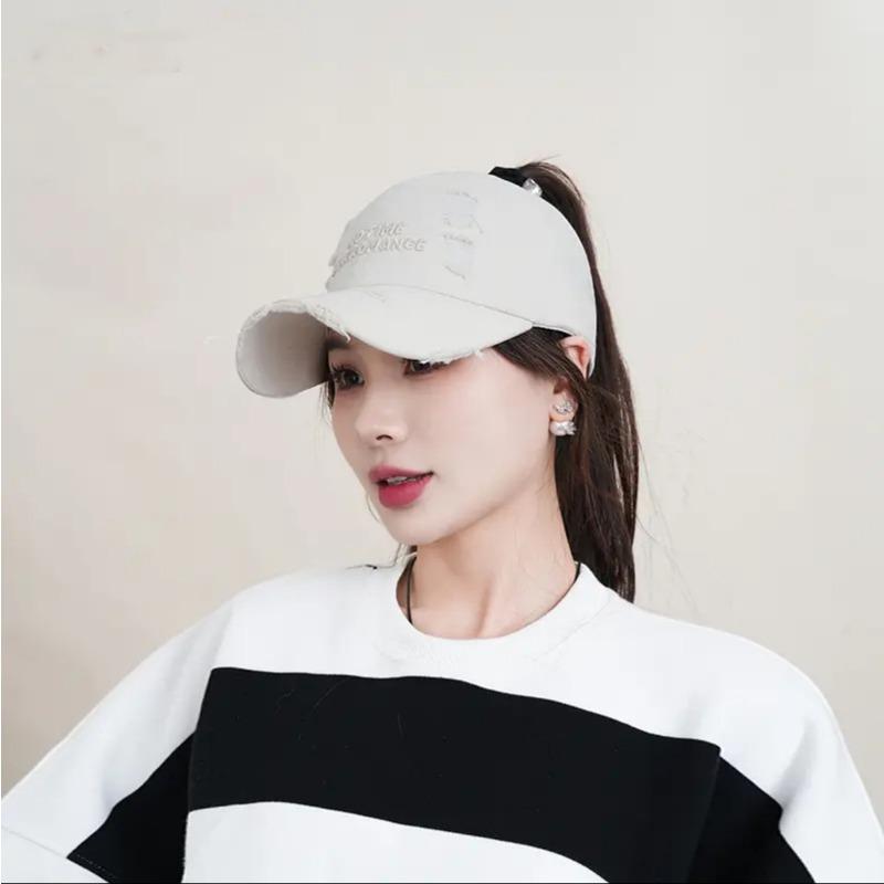 

Summer empty top fashion trend ripped soft top baseball cap casual versatile cap Adjustable