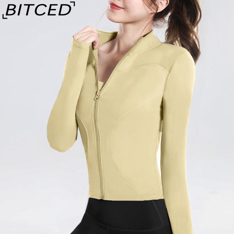 BITCED Summer Sun Protection Quick-Dry Sports Jacket Stand-Up Collar Stretch Slim-Fit Running & Fitness Top
