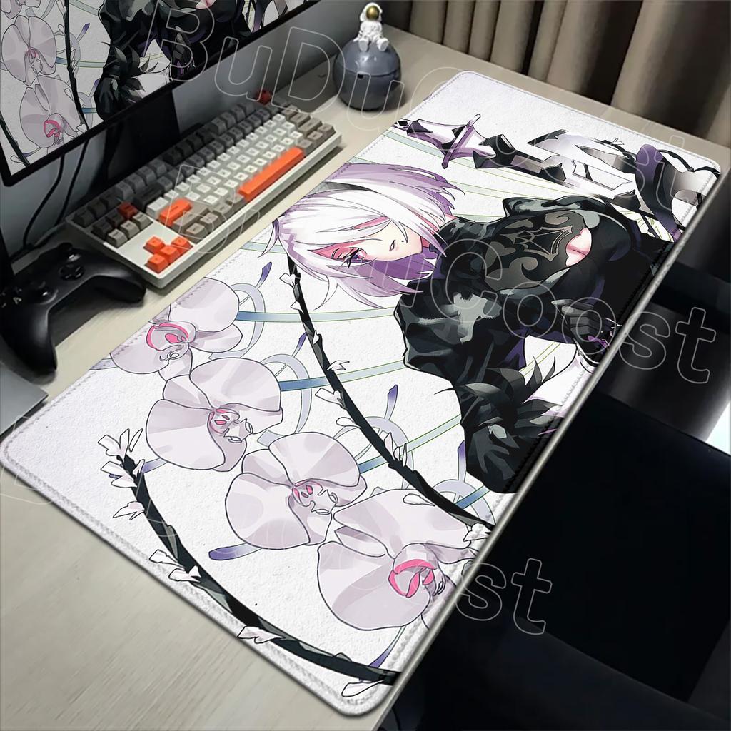 E-sports Pretty NieR:Alfombrilla de ratón Automata 2B Alfombrilla de goma grande para mesa Alfombrilla de ratón para juegos de PC Alfombrilla para escritorio de portátil Alfombrilla antideslizante para teclado de ordenador