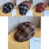 Retro Checkered Beret With Sunshade And Ventilation For Casual Outdoor Use