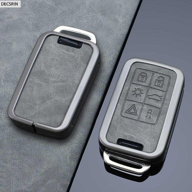 5/6 Buttons Zinc Alloy+ Leather Car Remote Key Case Cover Protection Holder Shell Key Fob for Volvo XC60 V60 S60 S80 XC70 V40