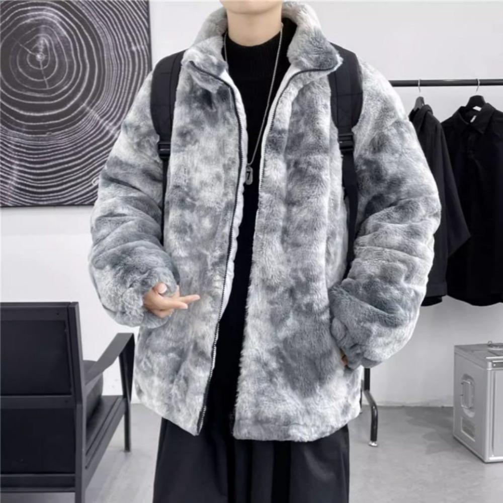 Herren Winter High-End Lammfelljacke mit Plüsch und dicker, wattierter Jacke für Wärme Mantel