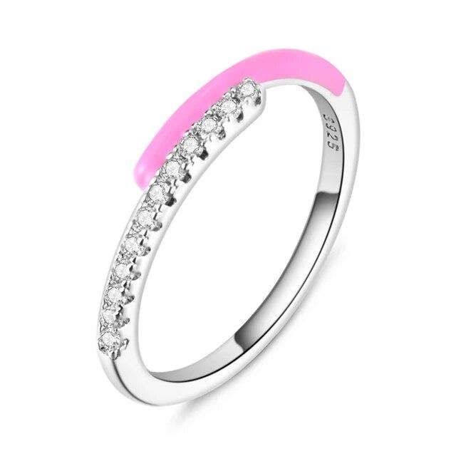 New Luxury Irregular Shape With Zircon Silver Color Finger Rings For Original 925 Silver Rings Women Female Rings Party Jewelry