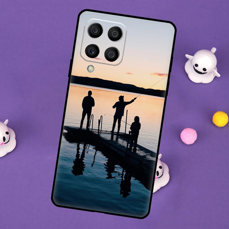 Bass Fishing Lake Sunset Fisherman Cover For Samsung Galaxy M11 M51 M31 M33 M13 M23 M53 M15 M55 M14 M34 M54 M20 M32 M52 Case