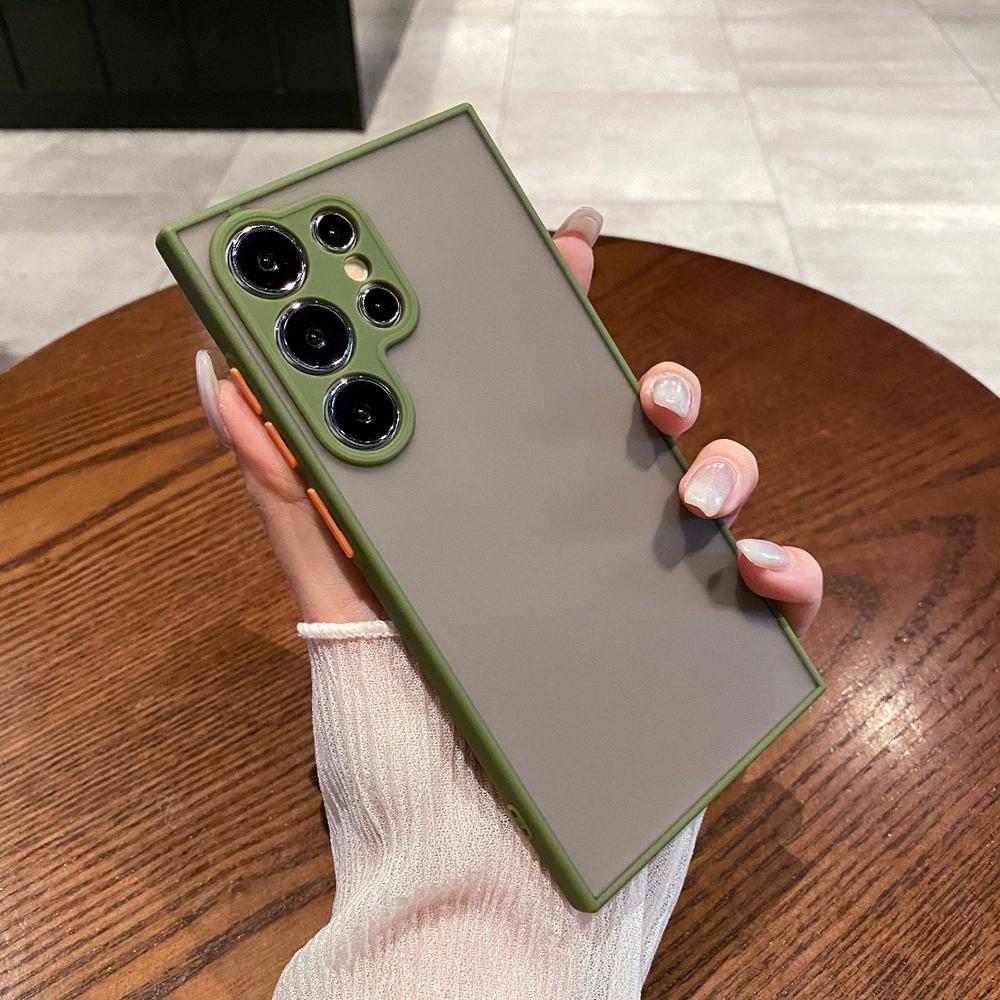 

Противоударный чехол военного класса для Samsung Galaxy S25 S24 S23 S21 FE S22 Ultra Plus Гибридная жесткая крышка Мягкий бампер Ударопрочный чехол из ТПУ Galaxy S23 Plus зелёный