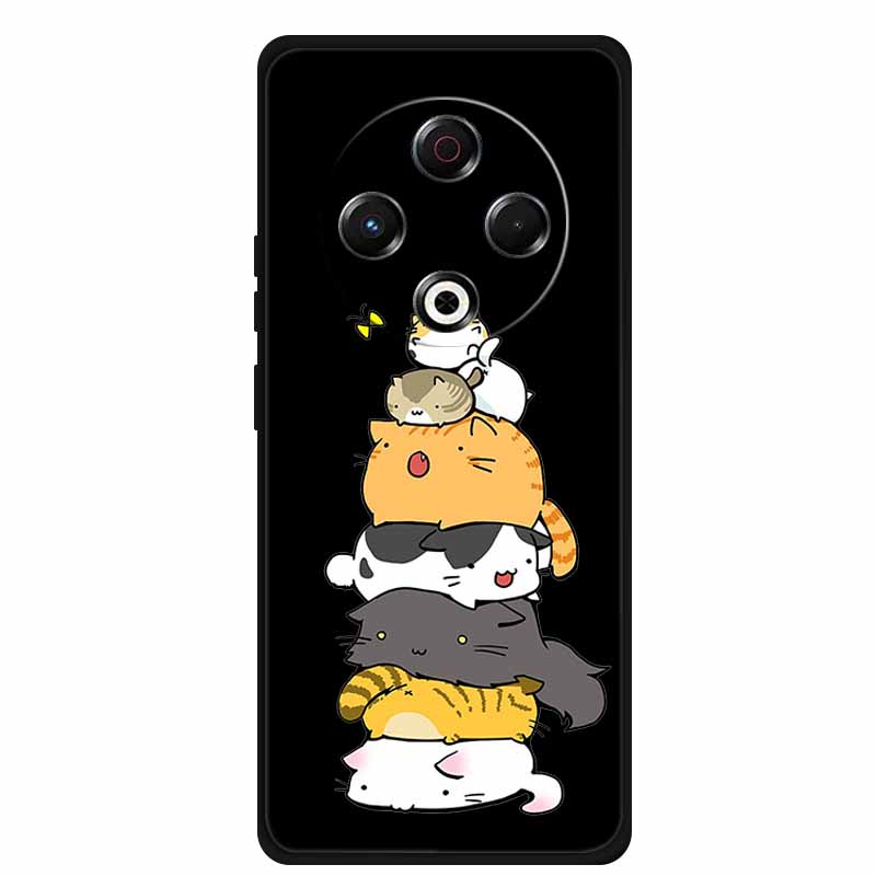 Coque For Tecno Spark 30 4G Case 6.78" Cartoon Cat Black Silicone Soft Back Cover Case For Tecno Spark 30 Case Spark30 Funda Bag