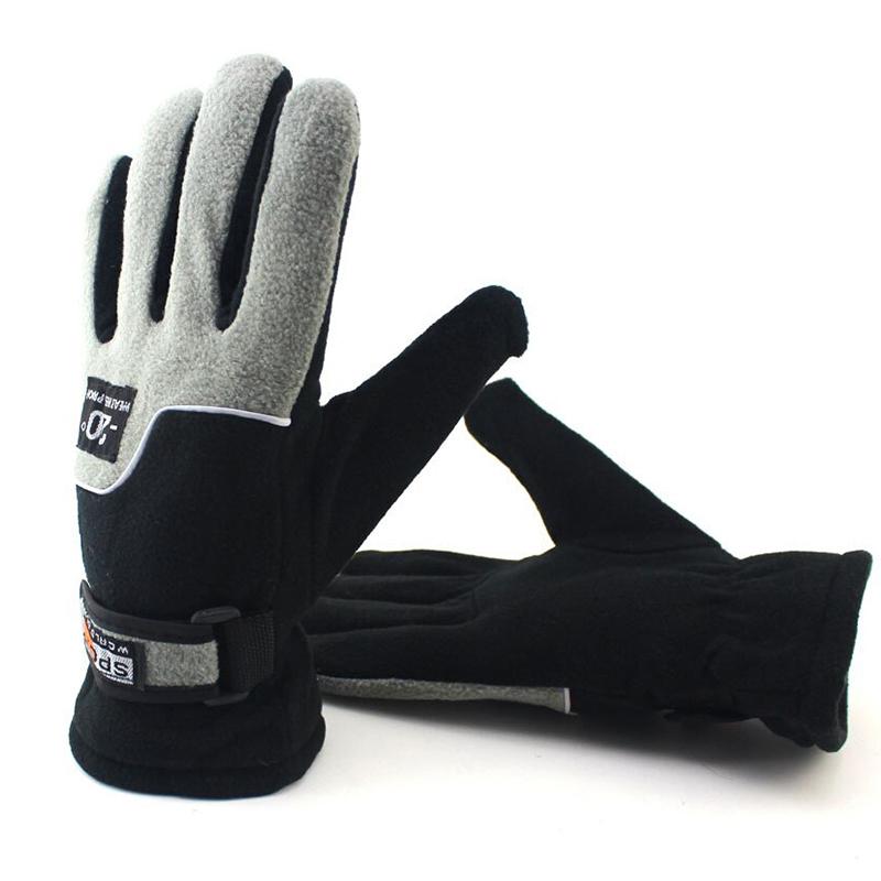 -20℃ Gants chauds d'hiver en polaire pour hommes Gants thermiques de cyclisme pour la neige Gants épais Moufles en polaire polaire pour hommes Sports de neige Gants coupe-vent