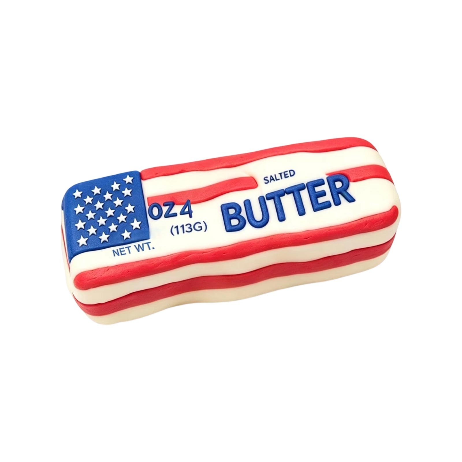 

Butter Shaped Stress Relief Toy American Flag Design Squeeze Bar for Hand Exercise and Sensory Play 4oz 113g Size One Size