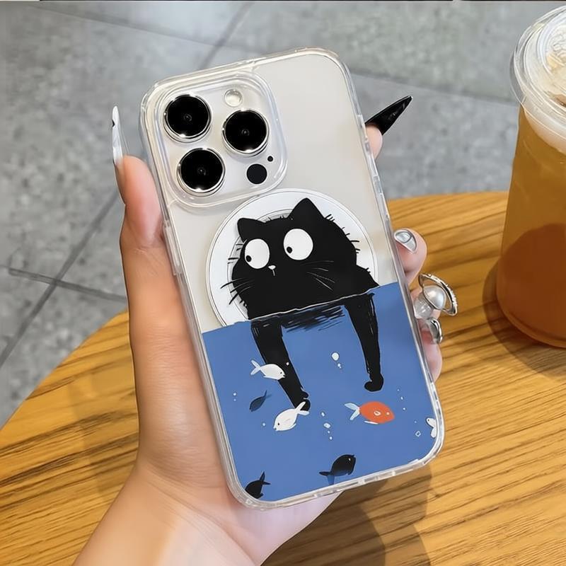 Cat Fish Compatible with Magsafe Phone Case For iPhone 17 Promax 16 Plus 11 12 13 Mini 14 15 Pro Max Wireless Magnetic Cover
