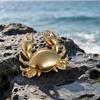 Retro Ocean Crab Animal Metal Brooch Fashion Shaped Lapel Pin 1Pcs Durable Decor for Daily Wear Party Costume Friend Gift