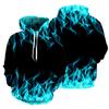 Paar Hoodie Bunt Flamme Kordelzug Frühling Herbst Digital Feuerdruck Taschen Sweatshirt