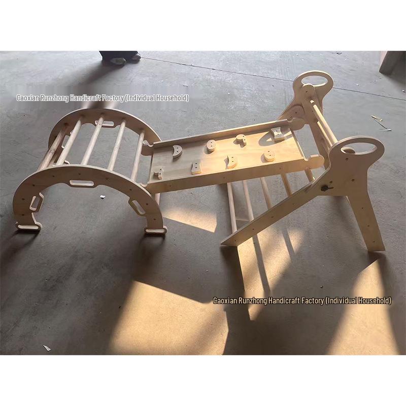 Wooden Indoor Climbing Frame & Slide Set for Toddlers and Children