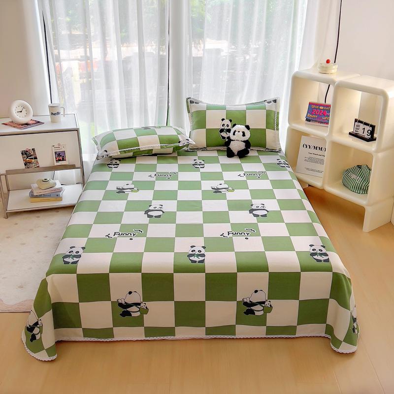 Nantong Wholesale Skin-friendly Cotton Sheets Single Piece Solid Color Washed Cotton Quilt Single Item Single Student Dormitory Polished Kang Single