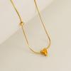 New fashionable cubic zirconia-studded chubby design26Letter pendant necklace, titanium steel, versatile and stylish for women