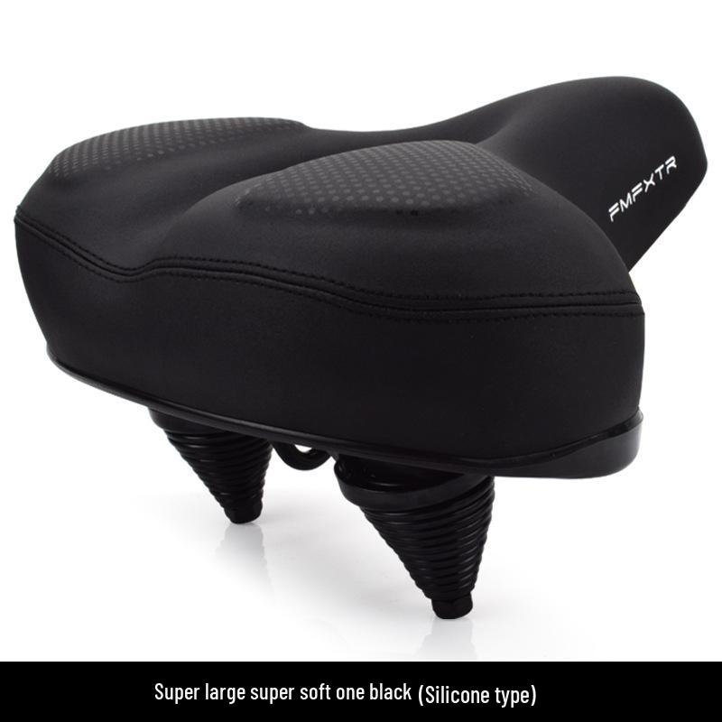 Thickened Sponge & Silicone Mountain Bike Saddle with Spring Shock Absorption for Comfort