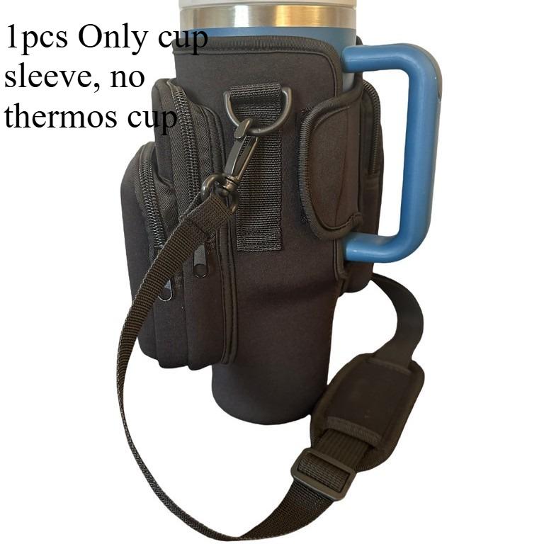 

1/2pcs Three-pocket style Ice Master Cup Cover Removable Shoulder Thermos Cup Cover Outdoor Portable Thermos Cup Cover чорний